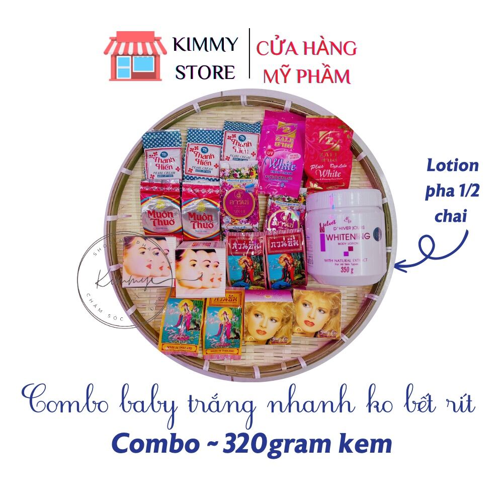 Combo Kem Cốt trắng nhanh cho da thường 320g