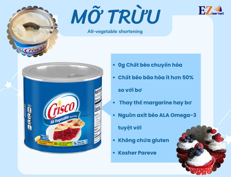 Mỡ Trừu Thực Vật Crisco Shortening 453g