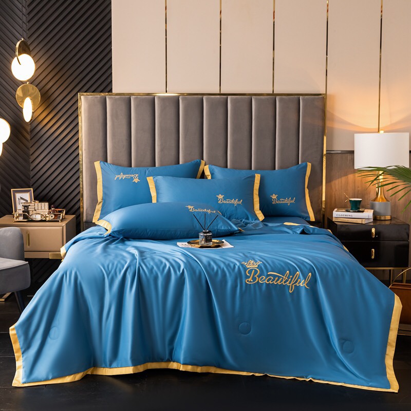 bộ chăn hè ga gối phi lụa Beautiful 4 món mềm mượt thoáng mát,miễn phí bo chun.