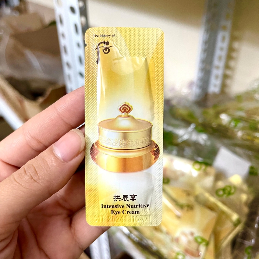 [Date 24 - 30 gói] Kem dưỡng chống thâm mắt Whoo Intensive Nutritive Eye Cream - Kem mắt Whoo vàng