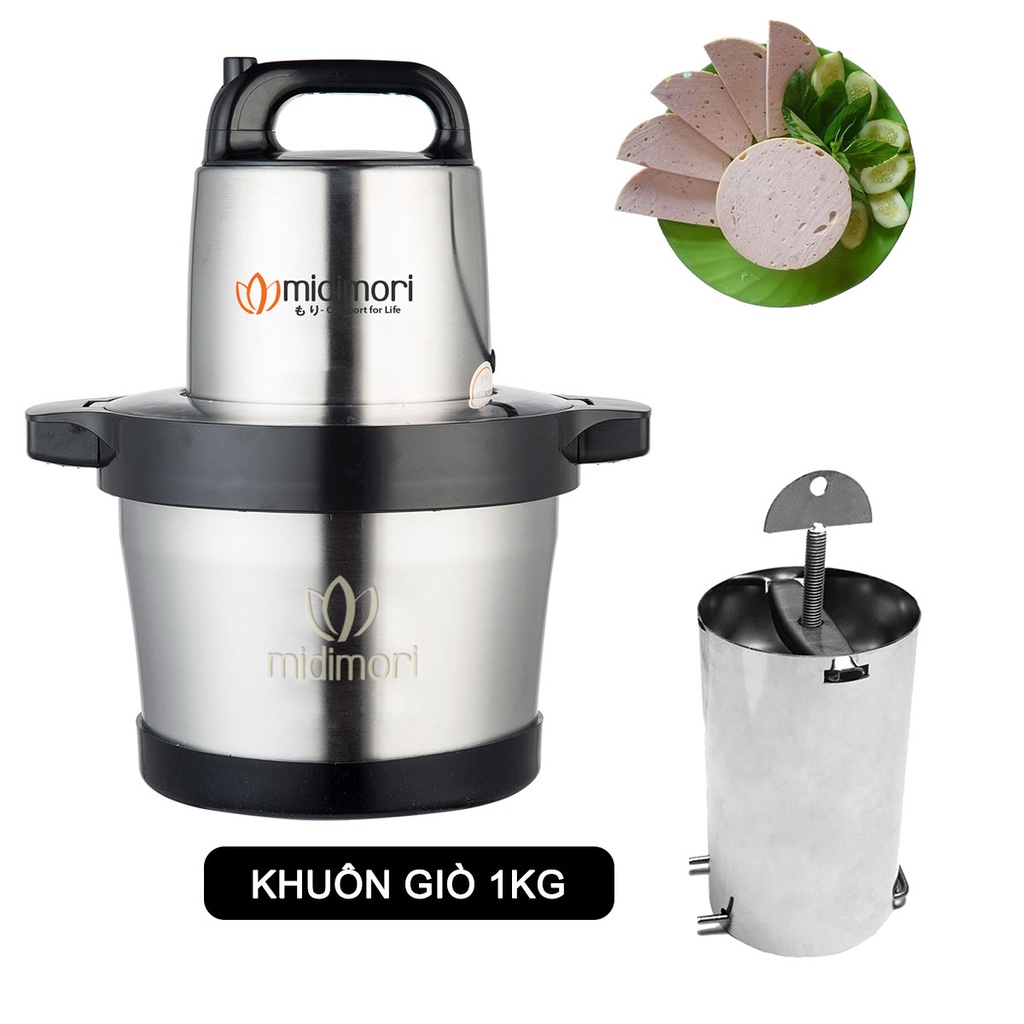 Máy Xay Thịt Inox Làm Giò Chả, Xay Cua, Xay Cá Midimori MDMR-1200 (1200W) – Hàng chính hãng