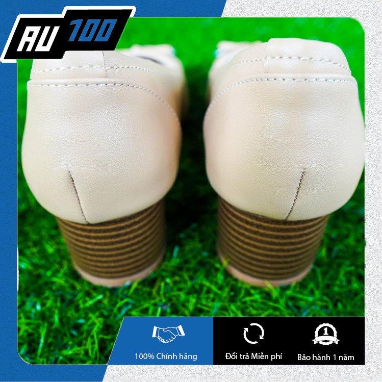 [AU100] Giày Supersoft da thật màu nude[ Giày supersoft chính hãng đi không bị đau chân] (Made in Vietnam)