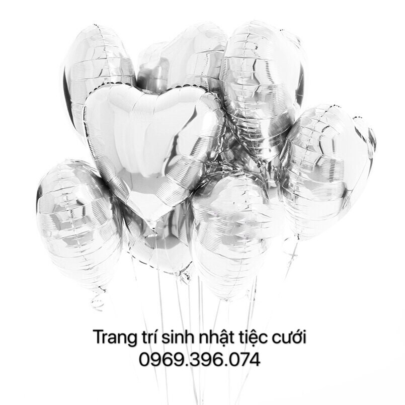 Bóng tim 45cm, 25cm, 10cm nhiều màu