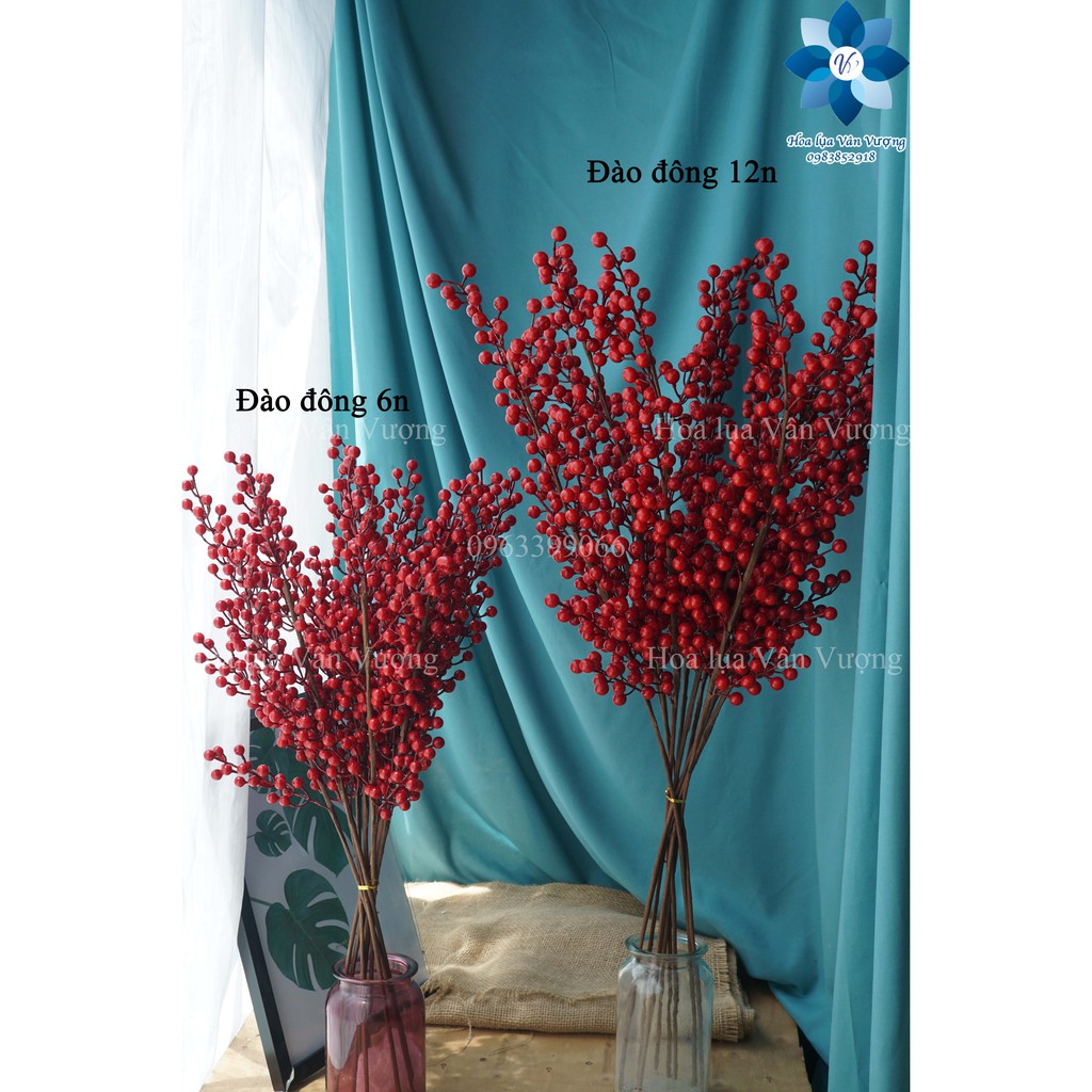 Hoa giả cành đào đông 6 nhánh, 12 nhánh