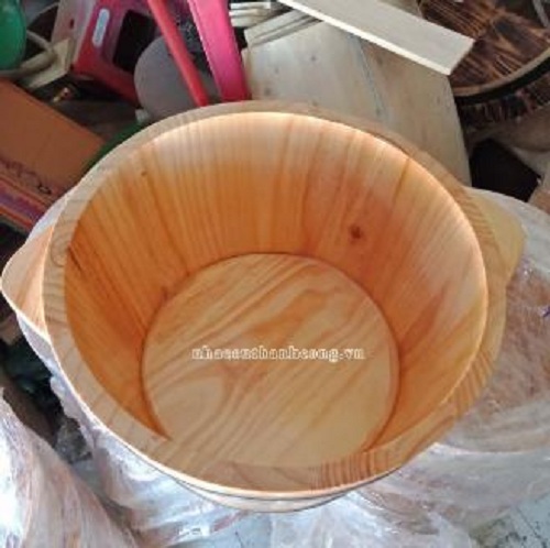 Chậu ngâm chân bằng gỗ, thùng gỗ ngâm chân có hạt massage