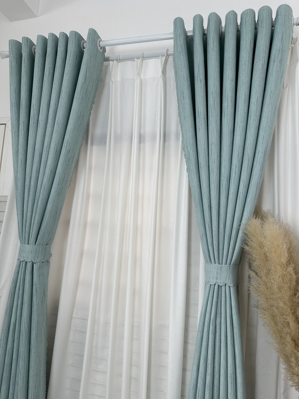 Rèm cửa Vải Bố Sao Băng Màu Xanh Biển Tươi Mát Dày Dặn Và Dể Sử dụng Sáng Phòng Sáng Nhà Thêm Xinh  DEMI có nhận may theo thiết kế riêng inbox nhé