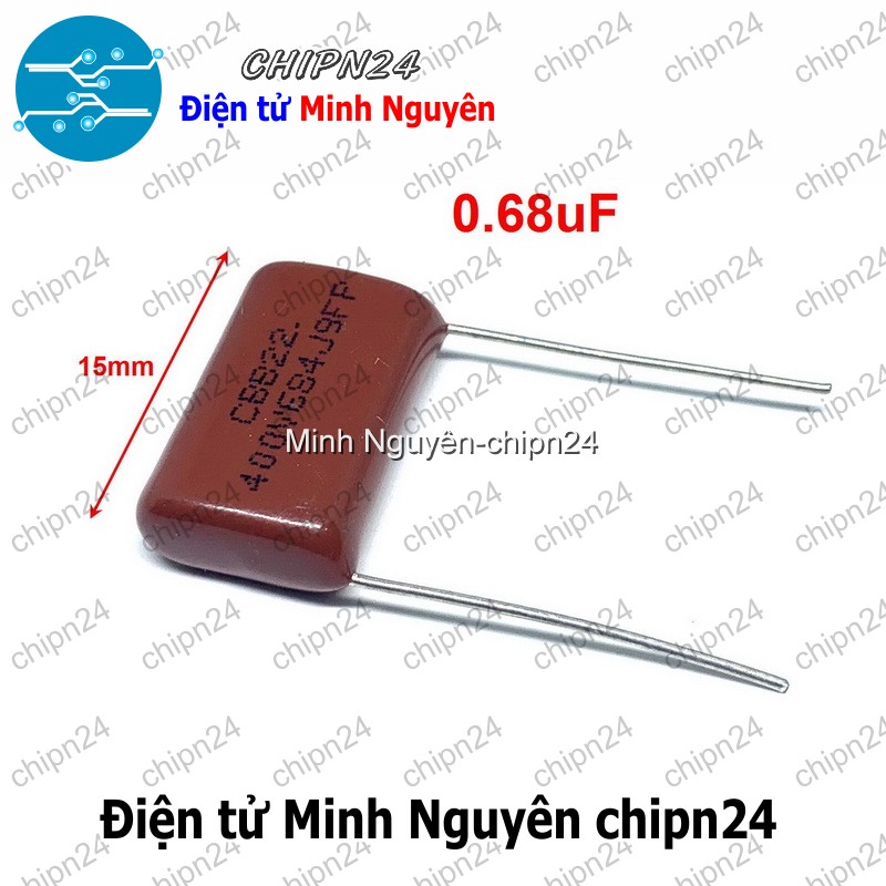 [5 con] (F231) Tụ CBB 400V 684J P=15mm (684 680nF 0.68uF) - HH001183