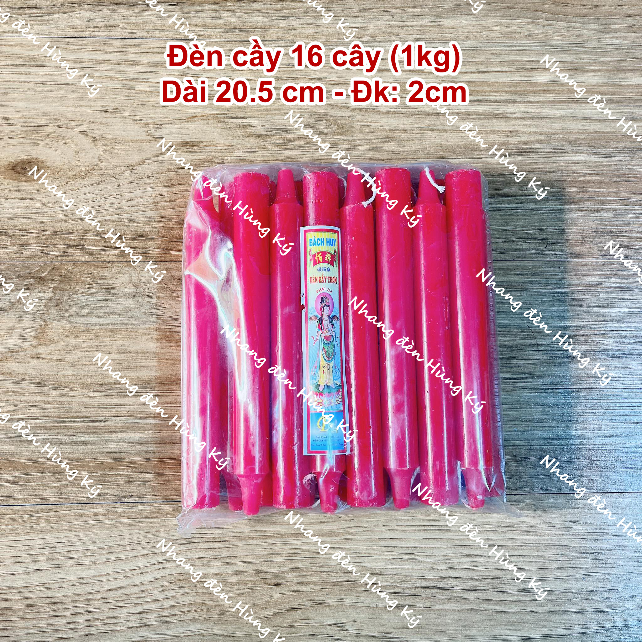 {1 kg} Đèn cầy sáp thơm 16 cây 20.5cm