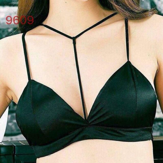 Áo Bra Satin Cổ V Sexy