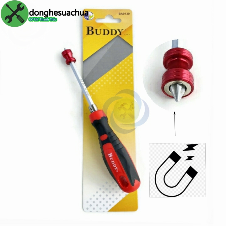 [HCM]Tua vít 2 đầu Buddy BA0139 có nam châm trợ hút