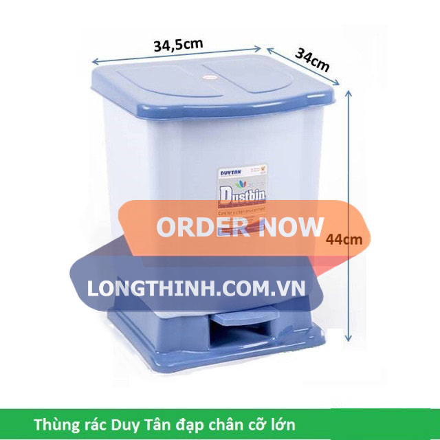 Duy tan rubbish bin - large size 30.5 x 26 x 36 cm