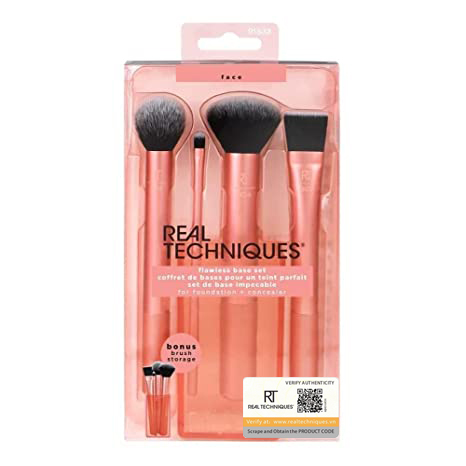 Bộ Cọ 4 Cây Kèm Khay Đựng - REAL TECHNIQUES Flawless Base Set
