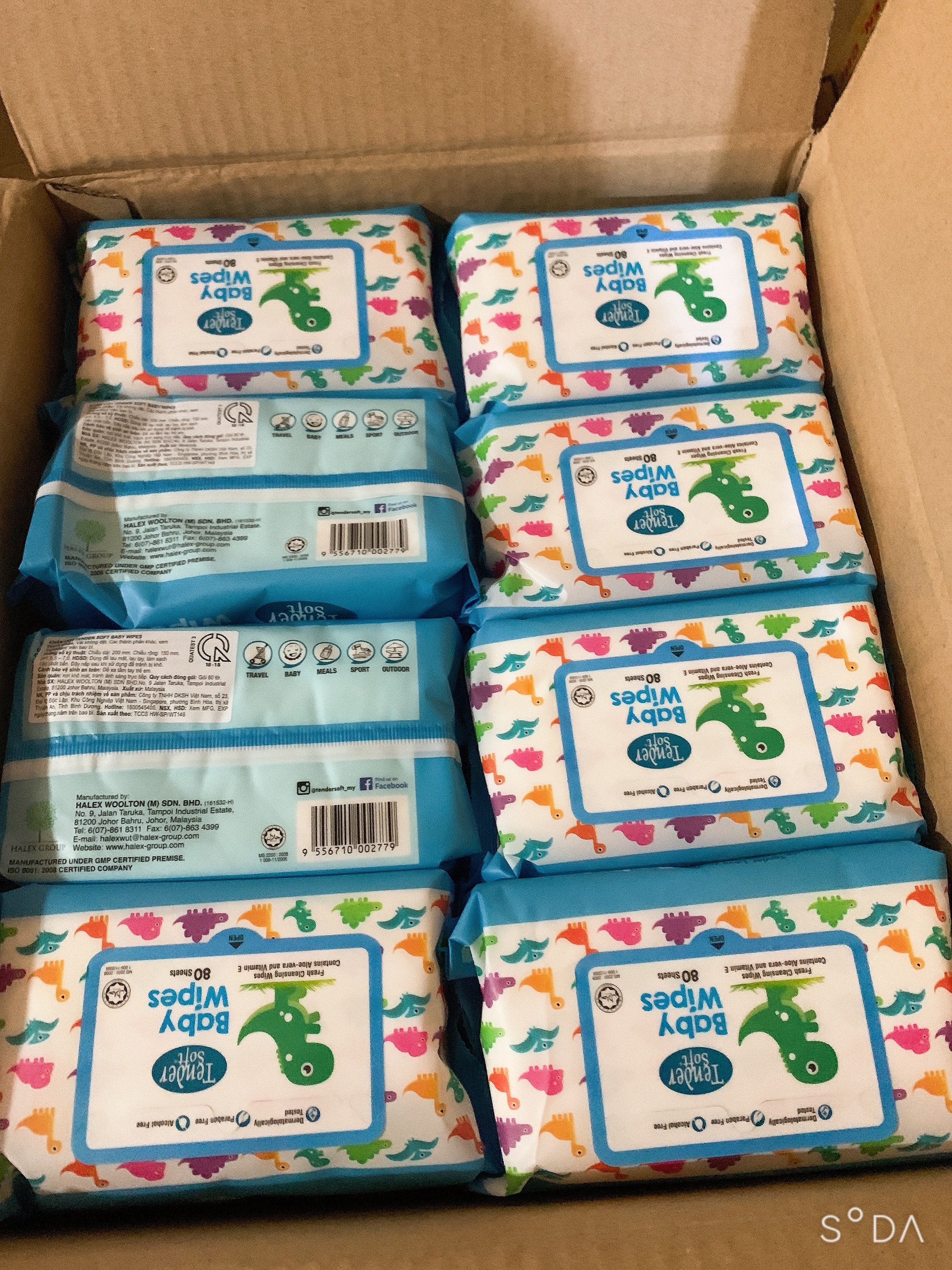 Khăn Ướt Trẻ Em Tender Soft Xanh Có Mùi 80 Tờ