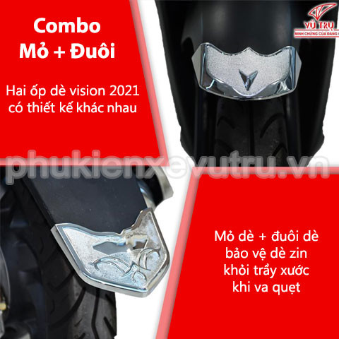 BỘ ỐP MỎ ĐUÔI XE VISON 2021 ĐỜI MỚI (INOX VÀ CROM)