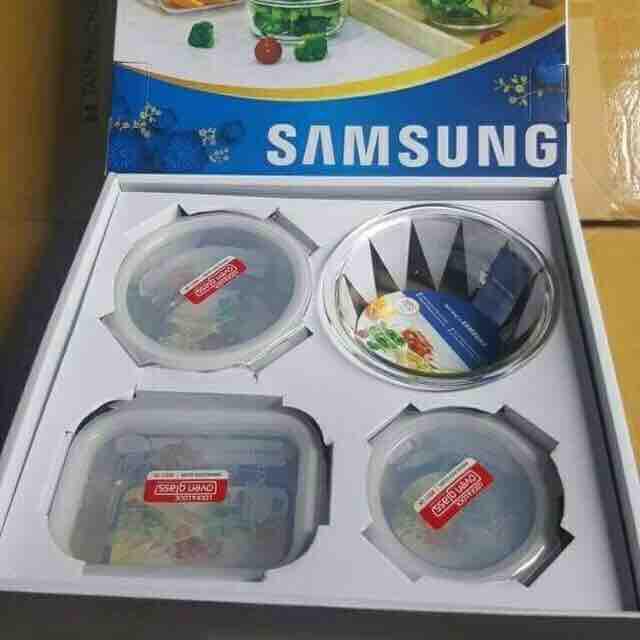 Bộ 4 món thuỷ tinh chịu nhiệt Lock&lock