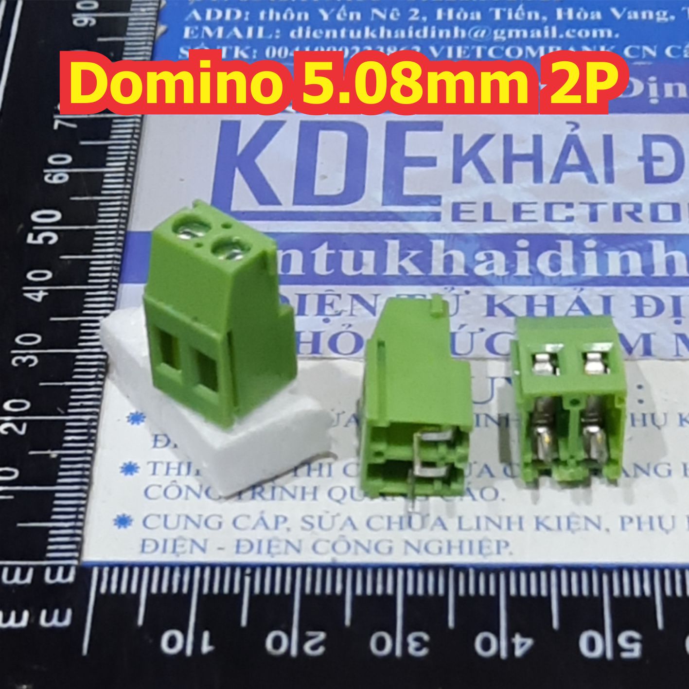 domino, terminal đầu nối xanh lá, KF129 5.08mm, 2p/ 3P (2 chân/ 3 chân), loại lớn 25A 300V kde0136