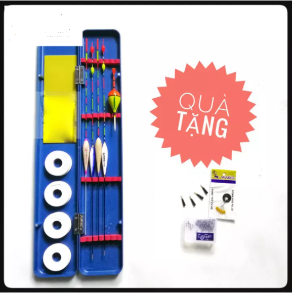 Hộp đựng phao câu đài, 4 phao câu đài và 1 phao câu shimano - phao câu cá, phao câu đài, phao đài
