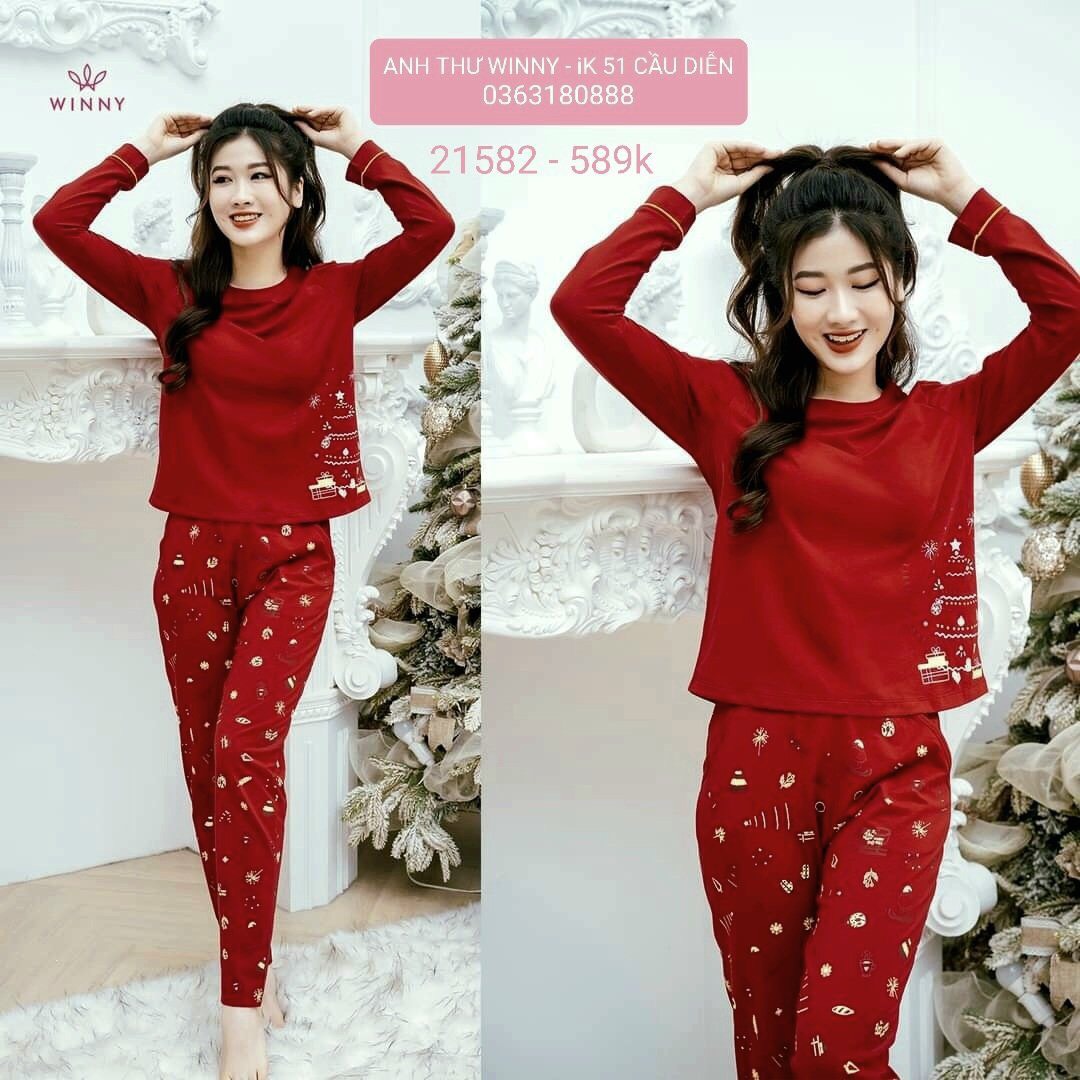 [WINNY] 21582 BỘ COTTON DÀI TAY QUẦN DÀI