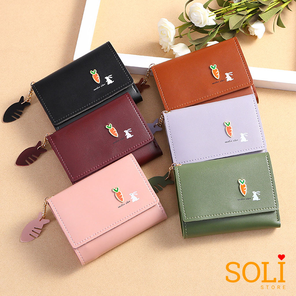 Ví da nữ mini cầm tay củ cà rốt dễ thương VD09