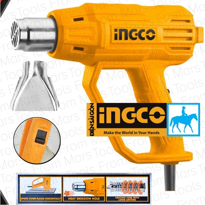 Máy khò nhiệt thổi nhiệt thổi hơi nóng 2000w ingco hg200028 hg2000385