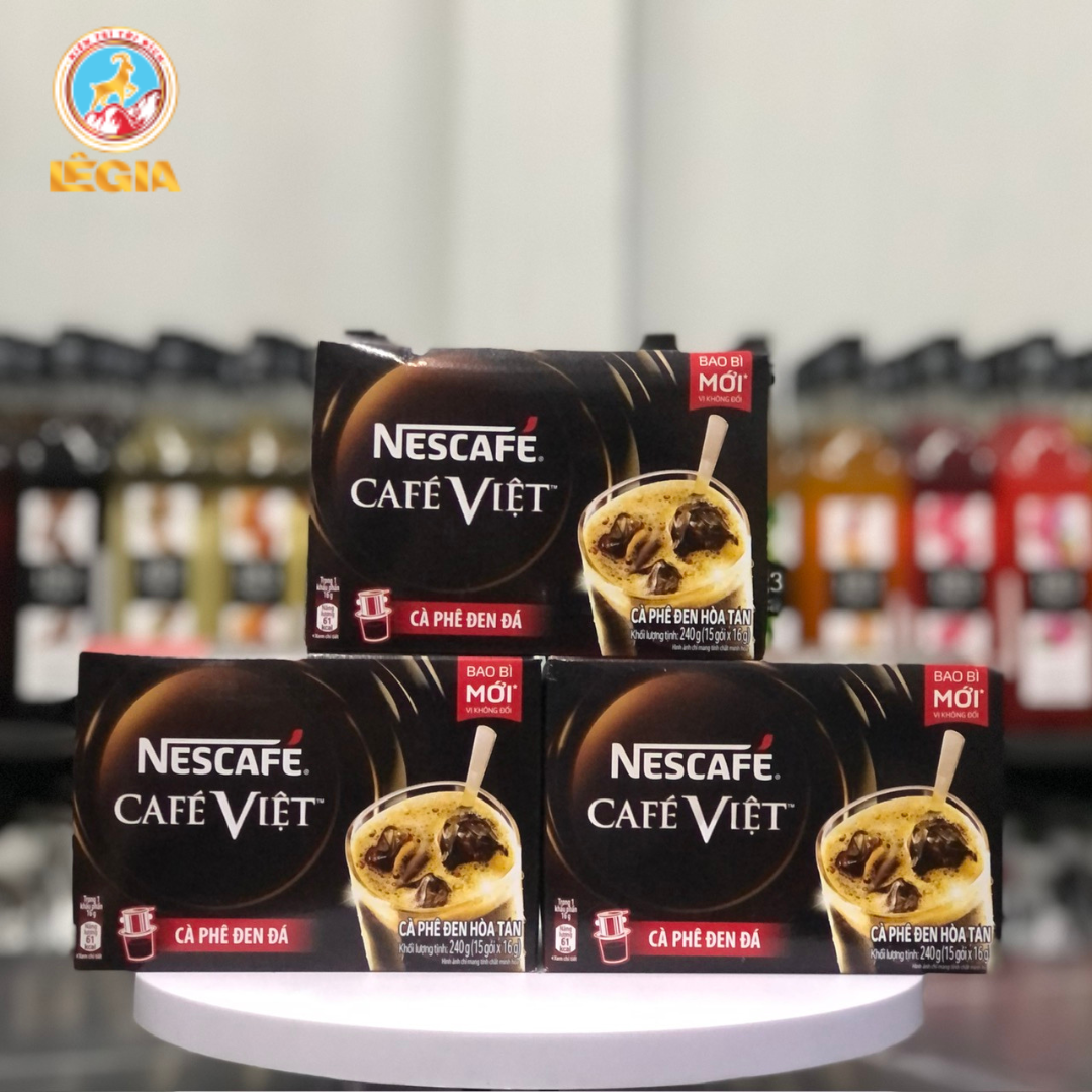 Cà phê đen hòa tan NESCAFÉ Café Việt Cà phê đen đá (Hộp 15 gói x 16g) (Chính hãng)