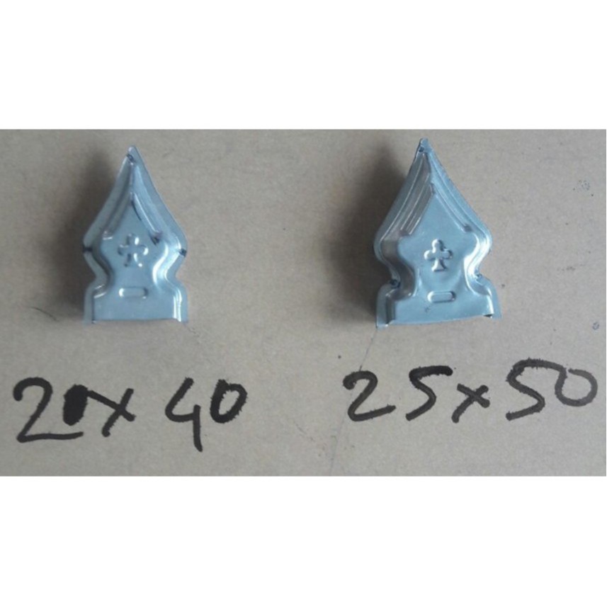 Bộ 50 chiếc nắp chụp đầu sắt hộp hàng rào cửa cổng 20X40 2 tầng