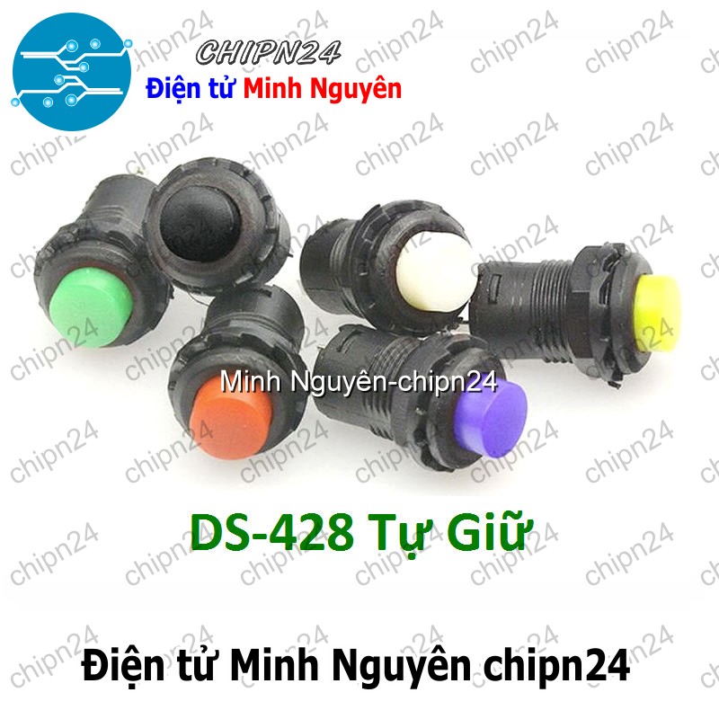 [2 cái] (F82) Nút nhấn Tự Giữ DS-428 (Đường kính 12MM 1.5A 250V Đỏ/Vàng/Xanh Lá/ Xanh Dương/Trắng/Đen) - [Chọn Loại] - HHH.00132
