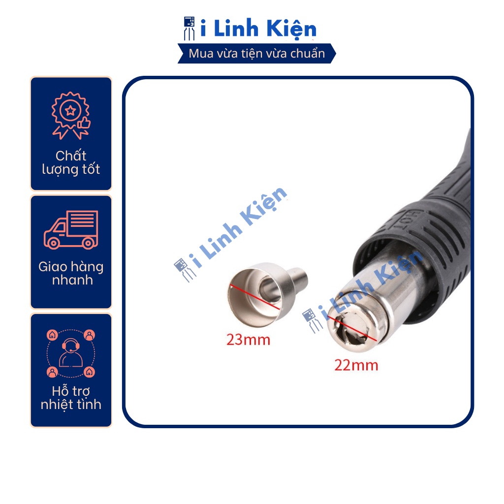 Đầu khò nhiệt 858 858D kích thước 3mm 5mm 8mm chất lượng tốt
