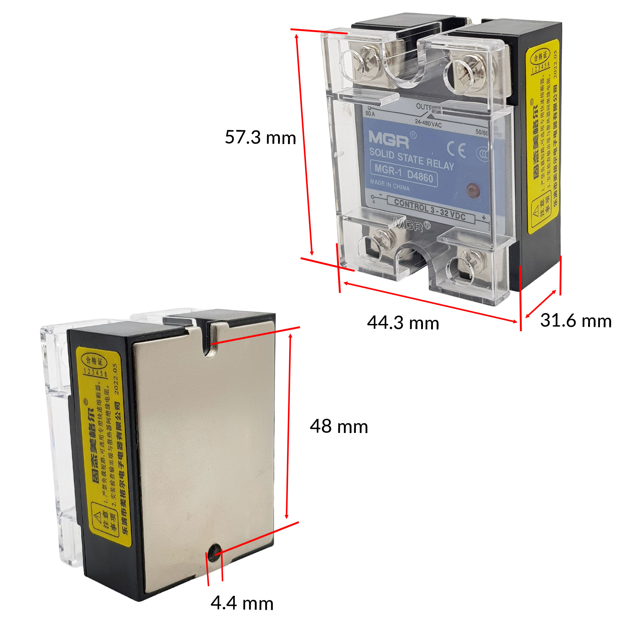 Relay bán dẫn SSR MGR một pha (hàng chuẩn)