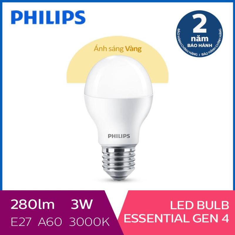 Bóng đèn Philips LED siêu sáng tiết kiệm điện Essential Gen4 3W E27 A60