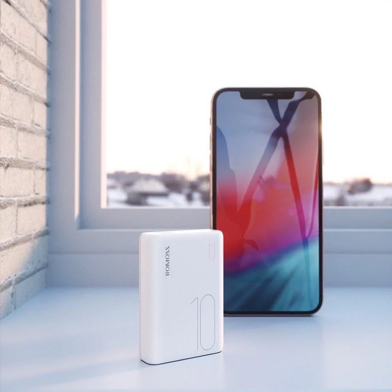 Pin sạc dự phòng 10000mAh Romoss Simple 10 3 cổng input Micro, Lightning, TypeC