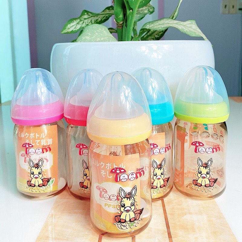 (Tặng thêm 1 núm ti thay thế) Bình sữa Toom PPSU cổ rộng 160ml nhập khẩu Nhật
