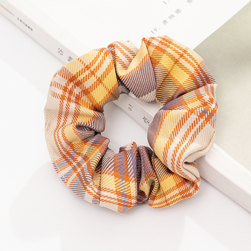 Cột tóc vải scrunchies họa tiết caro vintage hàn quốc ni9 s48