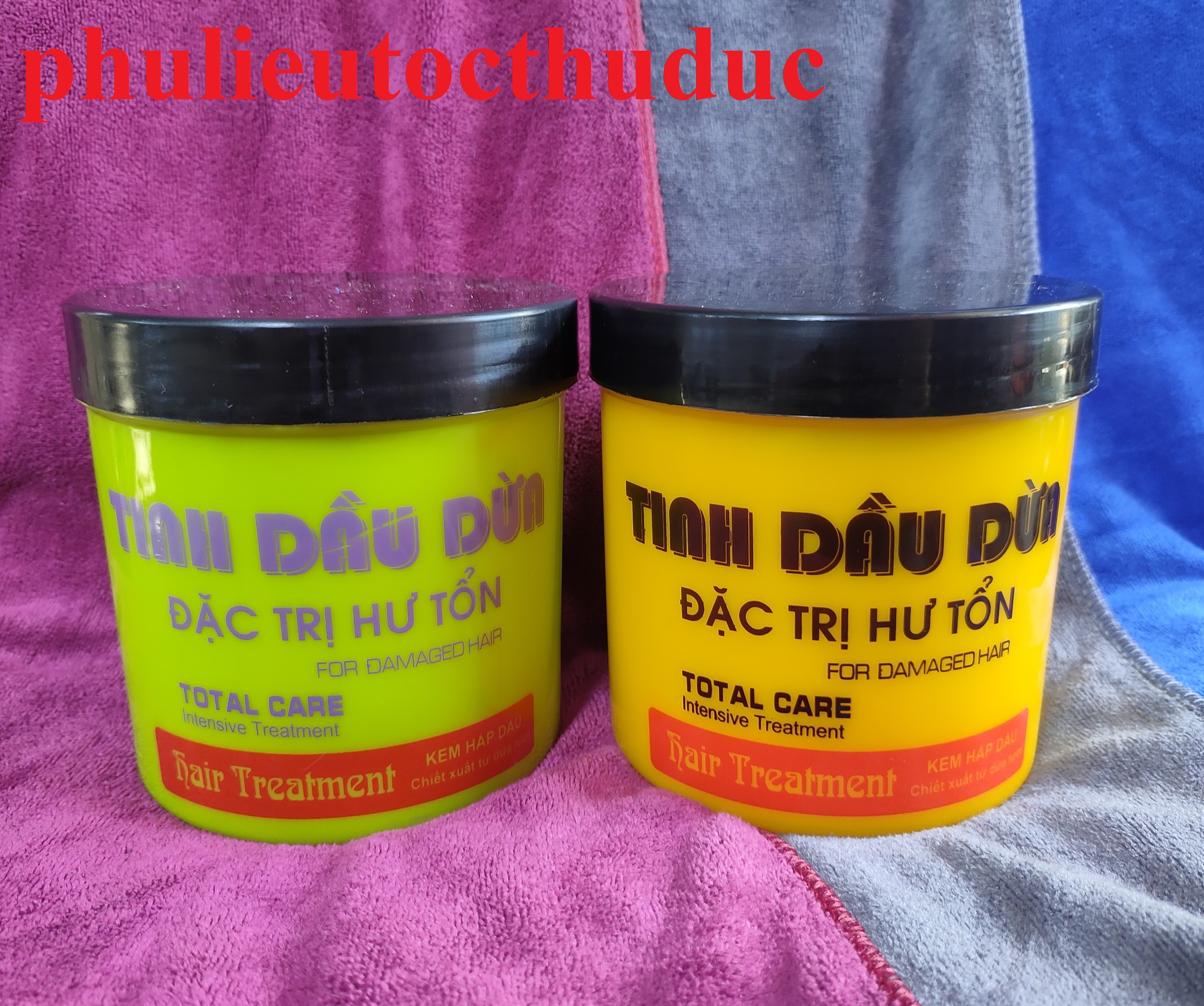 Hấp tinh dầu dừa Đức Anh chống hư tổn tóc.