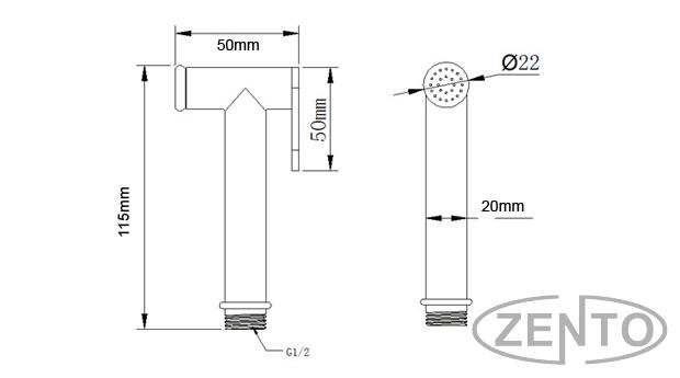 Bộ vòi xịt vệ sinh Zento ZT5115-2Pro