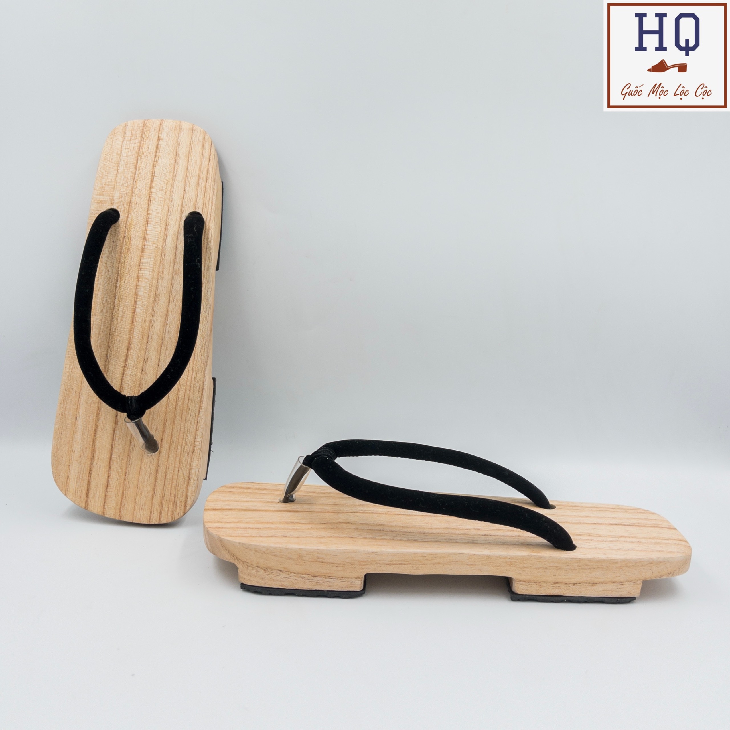 Guốc gỗ Nhật Bản, dép gỗ xỏ ngón Geta Việt (size nữ, phiên bản thấp), guốc mộc quai kẹp, phụ kiện anime cosplay kimono, yukata