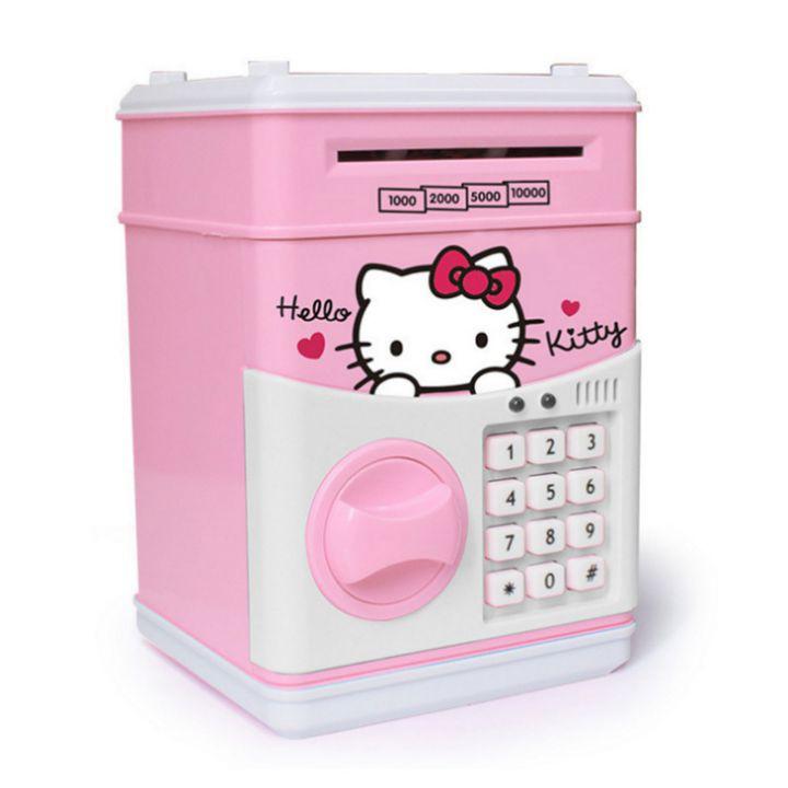 Két sắt mini đựng tiền thông minh mở bằng mật mã - két sắt mini mật mã hình doraemon và hello kity
