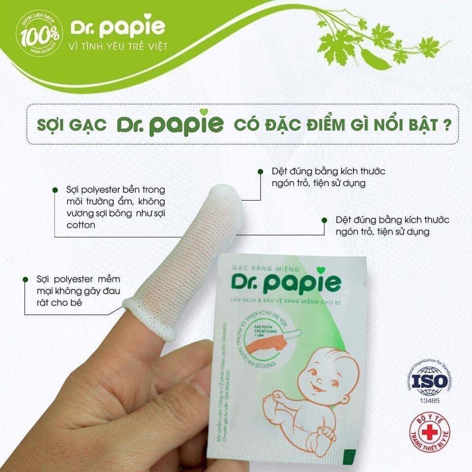 [Date 2026] Gạc Rơ Lưỡi Dr Papie vệ sinh răng miệng cho bé