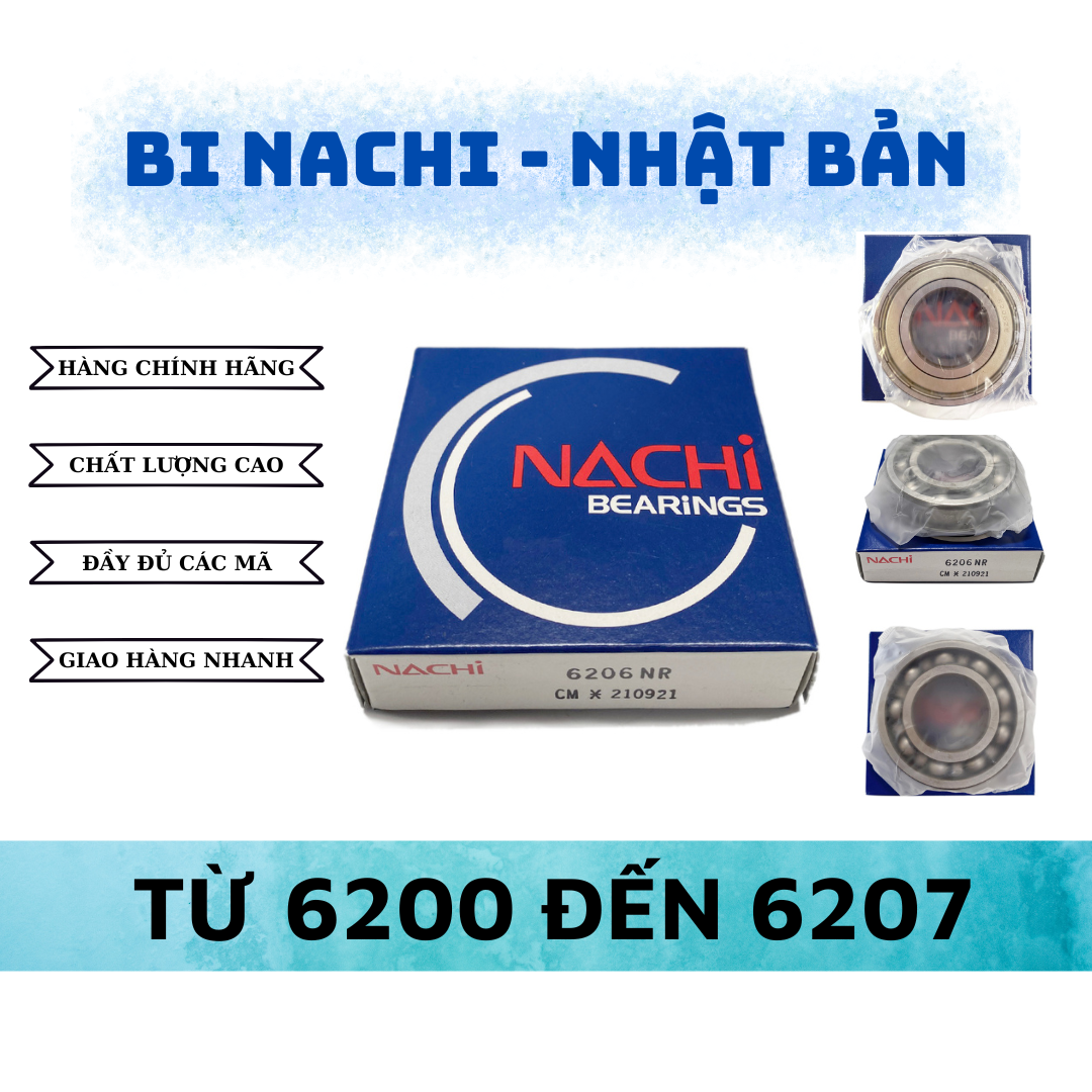Vòng bi nachi 6200, 6201, 6202, 6203, 6204, 6205, 6206, 6207