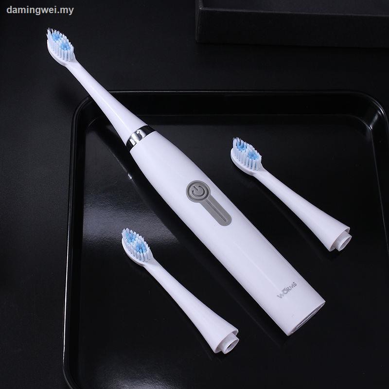 Bộ bàn chải đánh răng Worms 2 đầu thay thế, bàn chải răng massage Toothbrush, bàn chải điện thông minh tự động rung, bàn chải răng nam nữ