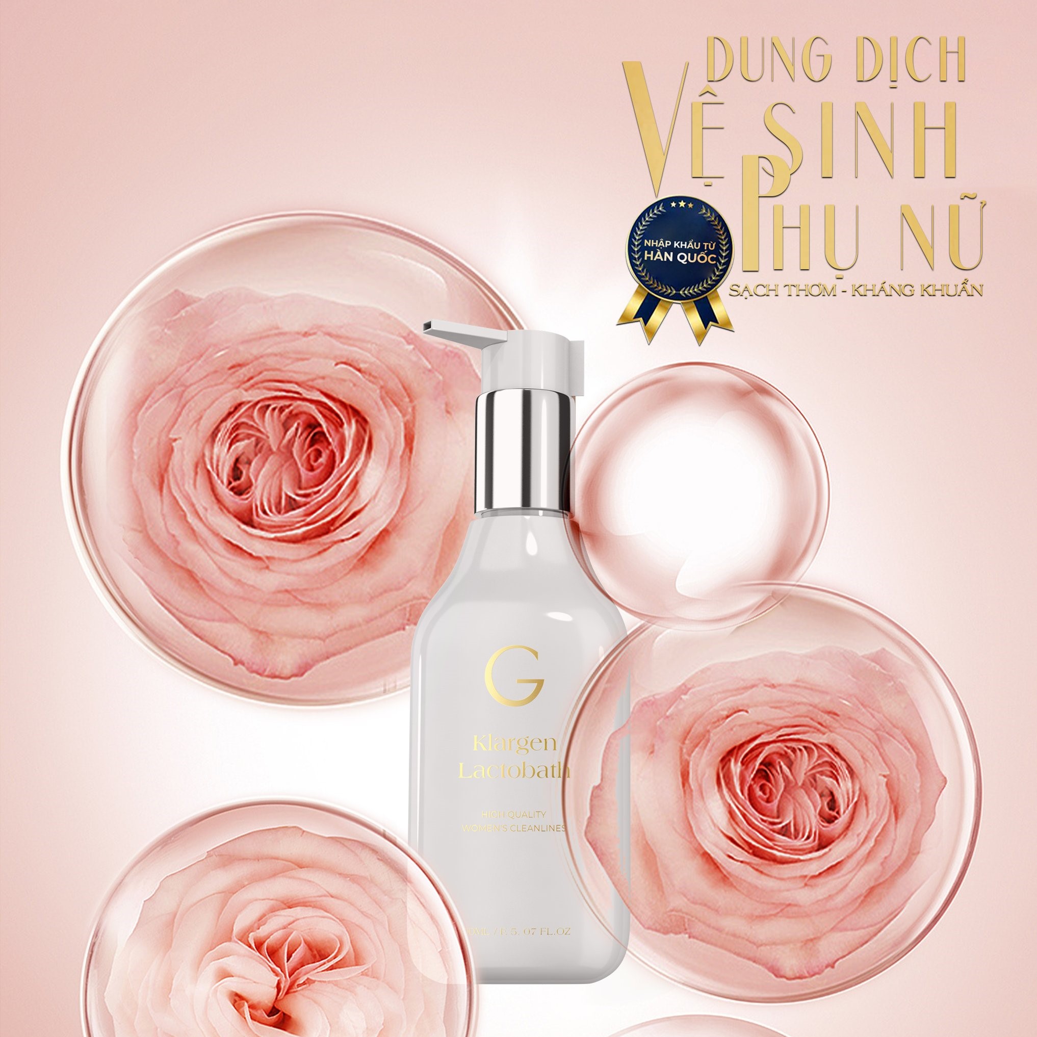 Dung Dịch Vệ Sinh dịu nhẹ mềm da Hàn Quốc , GCELL Kháng Khuẩn, Khử Mùi, Sảng Khoái. Klargen Lactobath 200ml