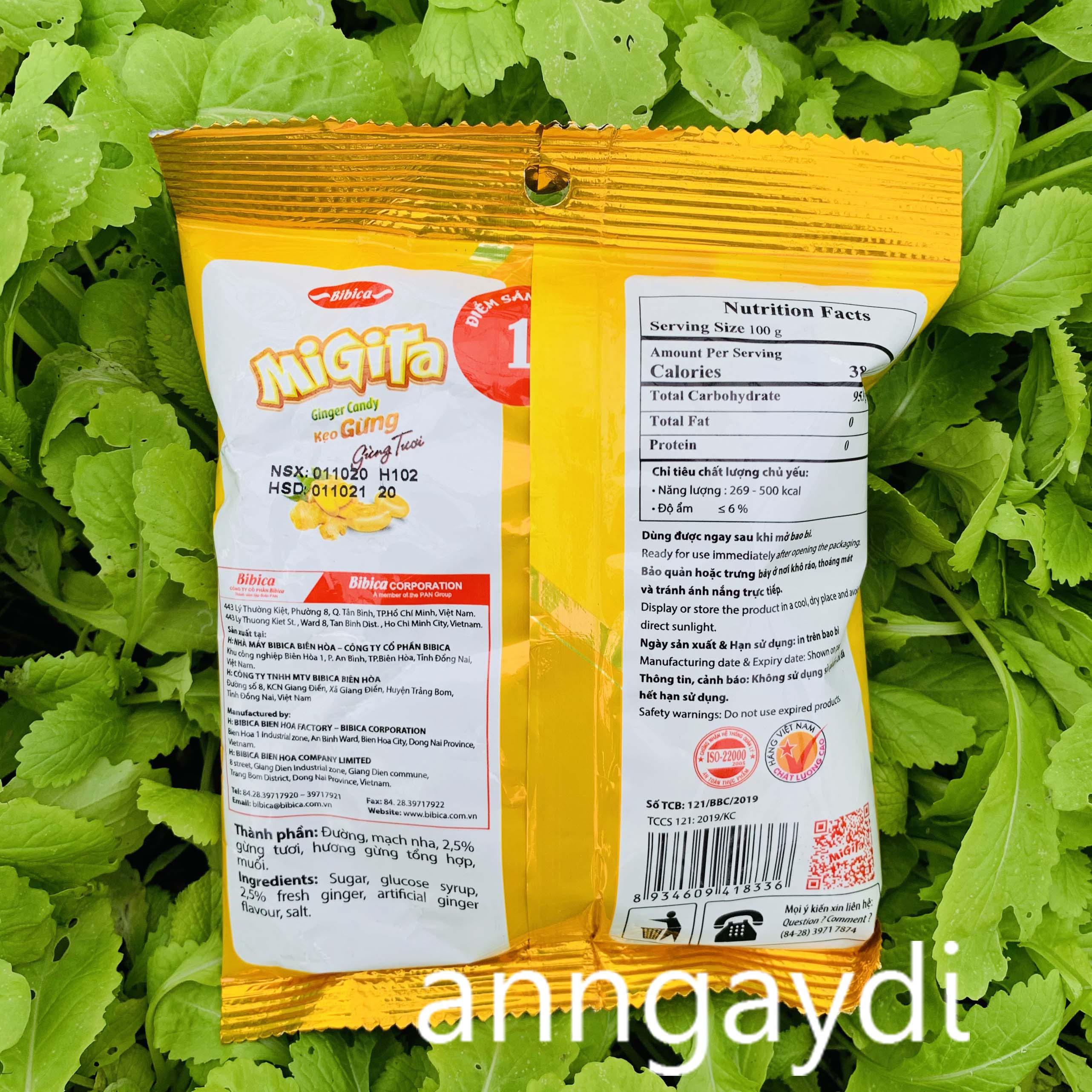 Kẹo gừng cứng Migita 70gr Bibica