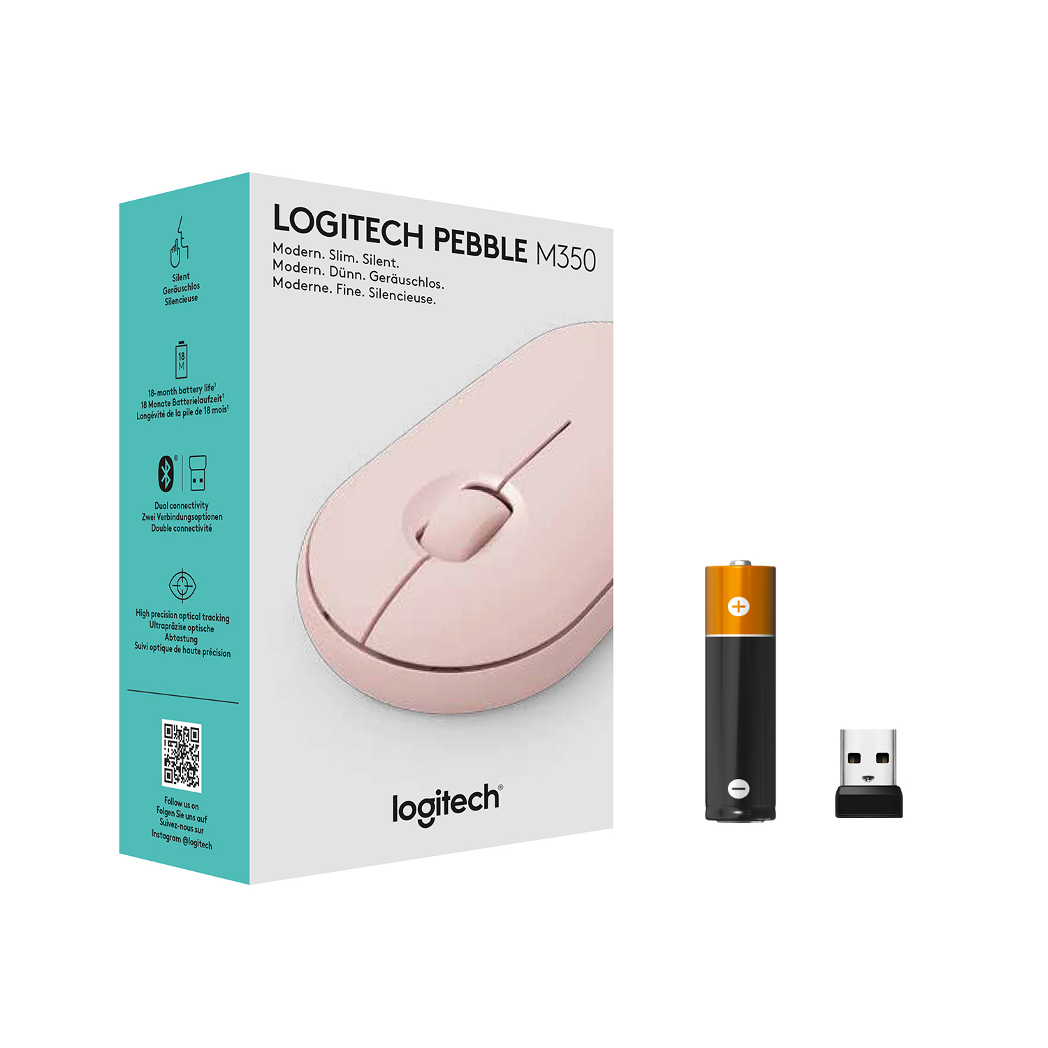 [QUÀ TẶNG KHÔNG BÁN] Chuột không dây Logitech M350 Pebble Mouse