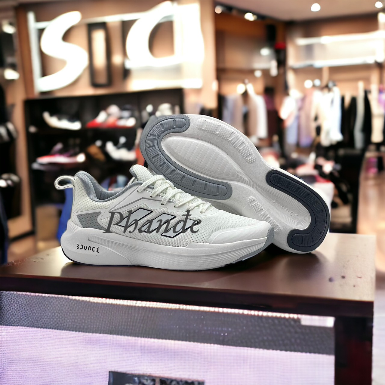 Giày Thể Thao Nam, Giày alphaedge, Giày chạy bộ, tập gym,thể dục màu trắng