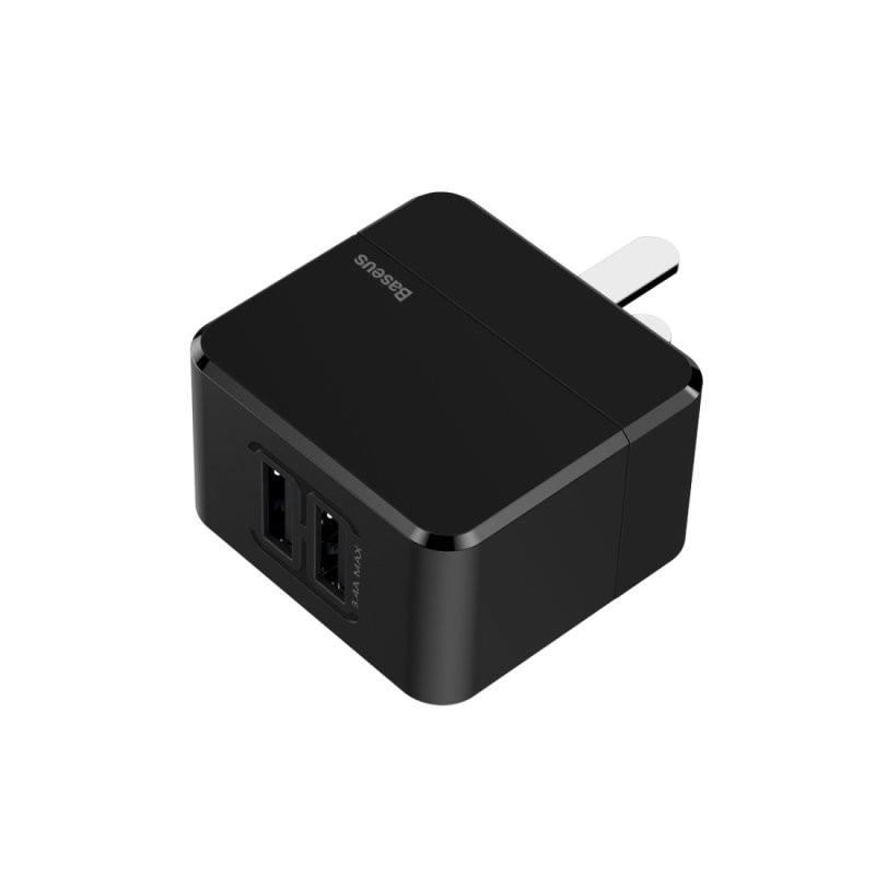 Củ sạc nhanh 2 cổng USB Mini Square 3.4A hãng Baseus