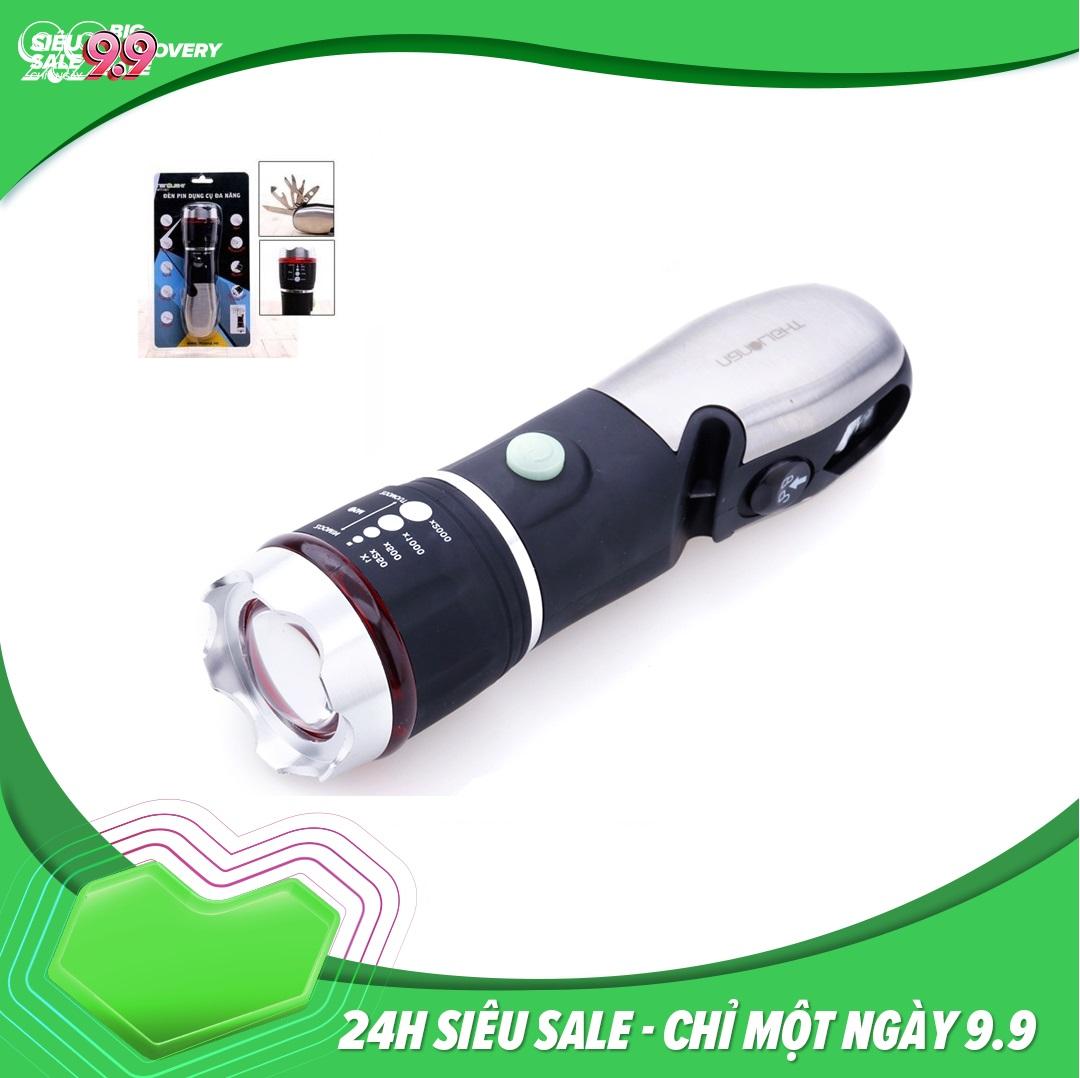 Đèn pin Led Dụng cụ đa năng Nanolight MTT-001 (Đen phối Bạc)