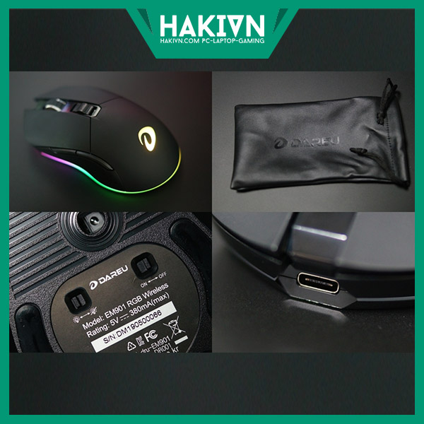 [HCM]Chuột Không Dây Gaming Dareu EM901 Black – Wireless
