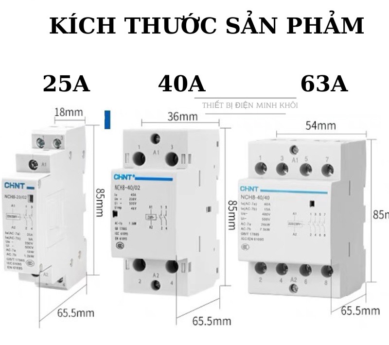 khởi động từ 1 Pha Chint NCH8 220V công tắc tơ contactor