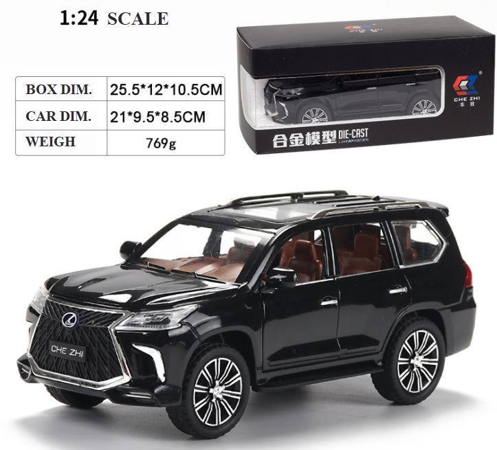 Xe mô hình Lexus LX570, tỉ lệ 1:24, màu đen