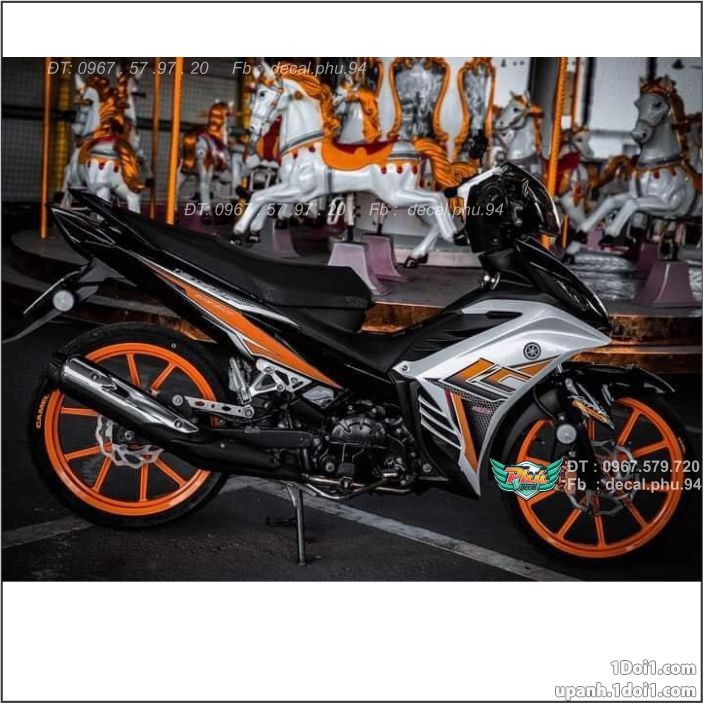 Tem rời Exciter 135 Lc cam đen bạc (B)